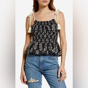 Moon River Anthropologie Boho Peplum Top with Rope Tie Straps Sz S
Fall Fashion